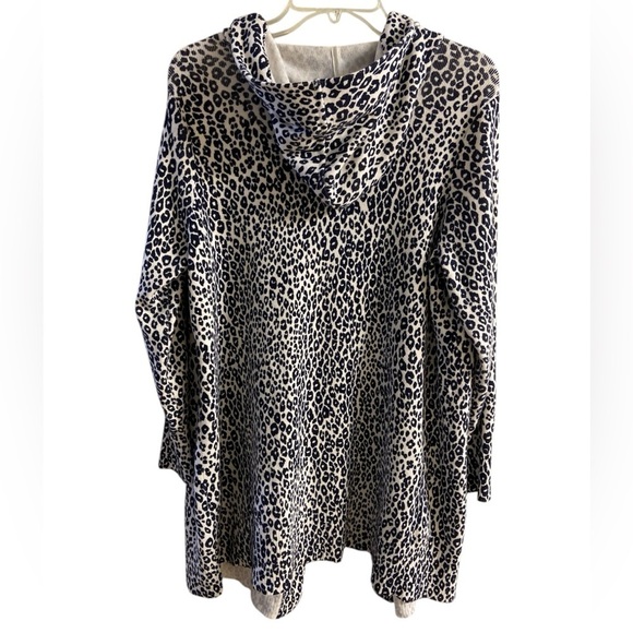 Chico’s Zenergy sweater cardigan animal print open front hooded Medium - Picture 2 of 7
